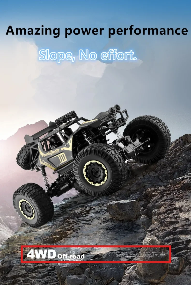 50CM 1:8 Oversized Size Metal Alloy Body 4WD RC Trucks  2.4G Radio Control Off-road 4x4 Vehicle Child Electric Car Toy for Kids