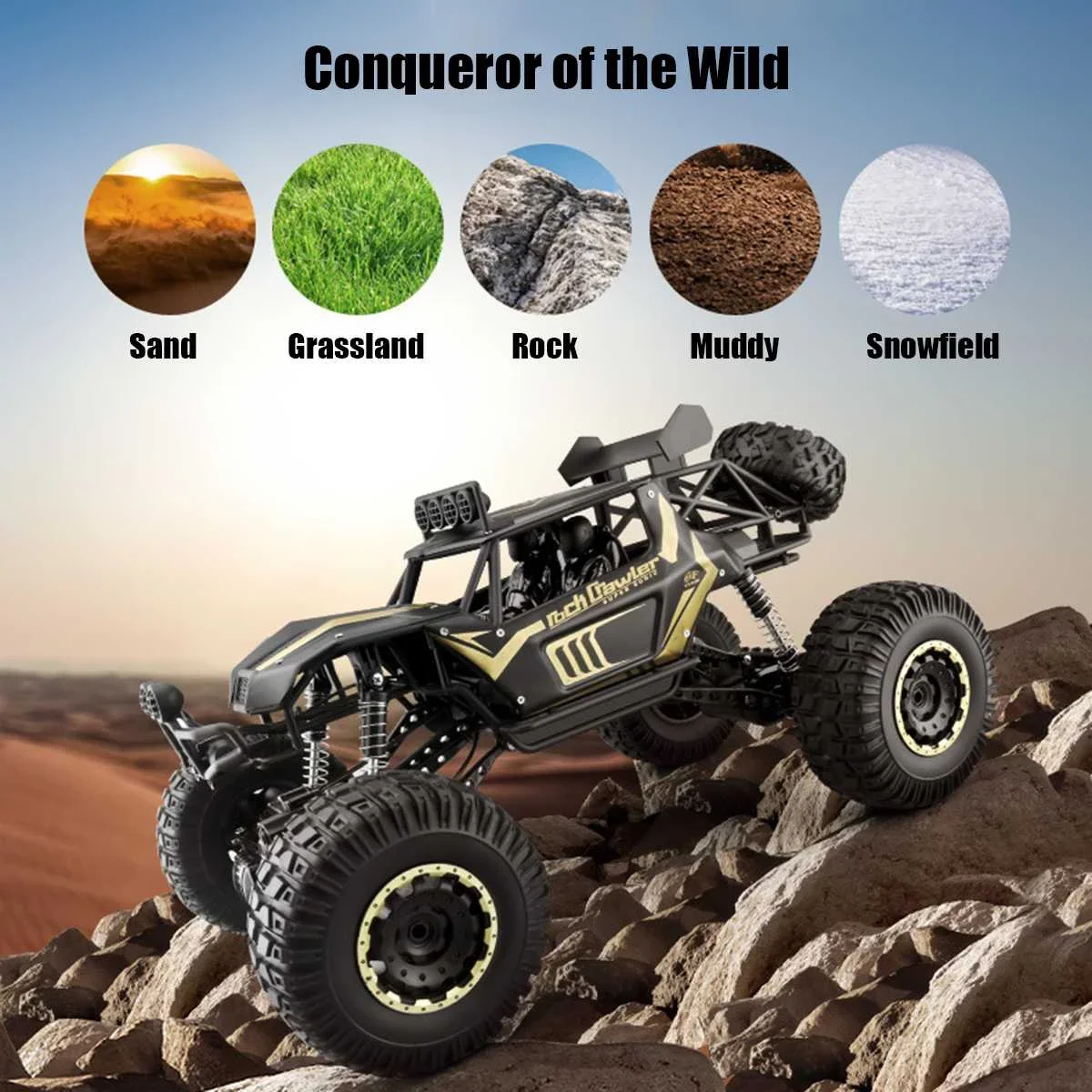 50CM 1:8 Oversized Size Metal Alloy Body 4WD RC Trucks  2.4G Radio Control Off-road 4x4 Vehicle Child Electric Car Toy for Kids