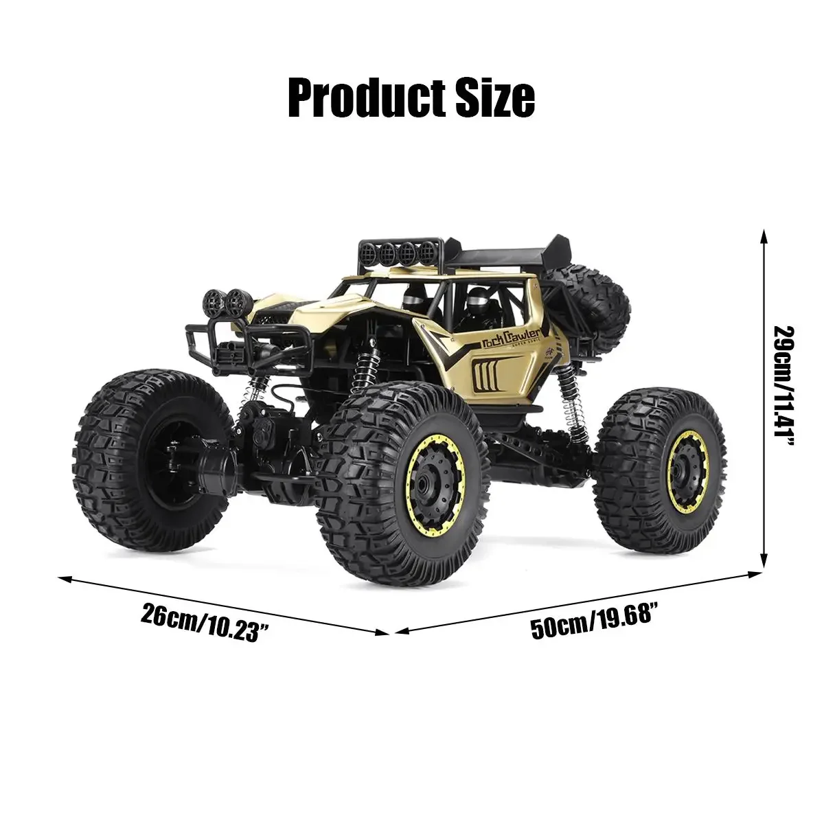 50CM 1:8 Oversized Size Metal Alloy Body 4WD RC Trucks  2.4G Radio Control Off-road 4x4 Vehicle Child Electric Car Toy for Kids