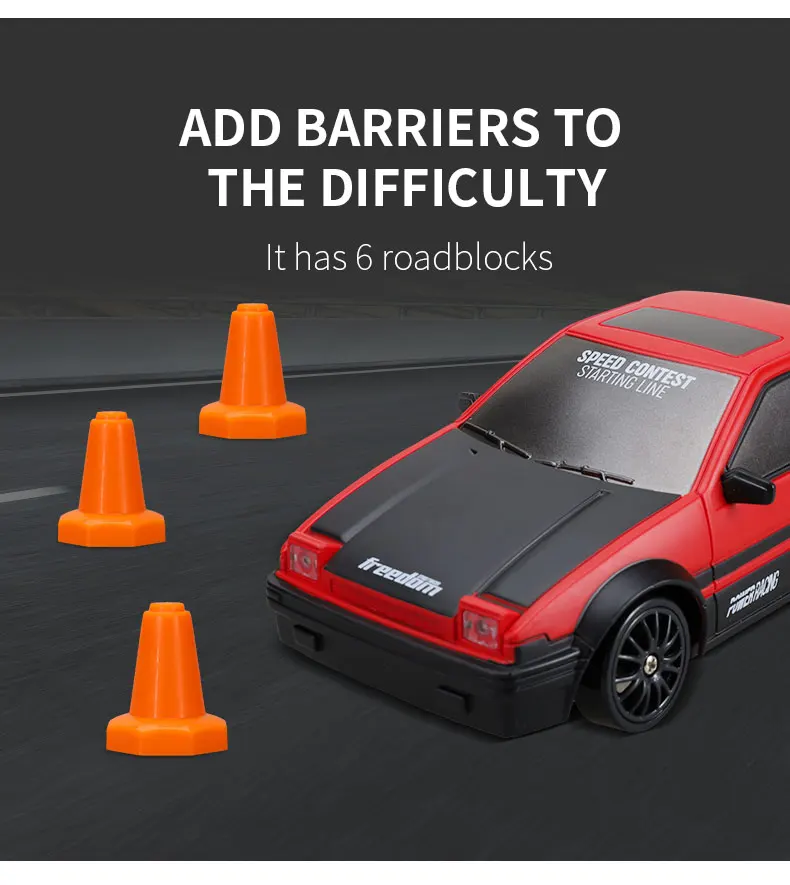 4WD RC Car With LED Remote Control Cars High Speed Fast Drift Racing 2.4G Radio RTR Vehicle GTRPRO Model Toy Kids Children Gift