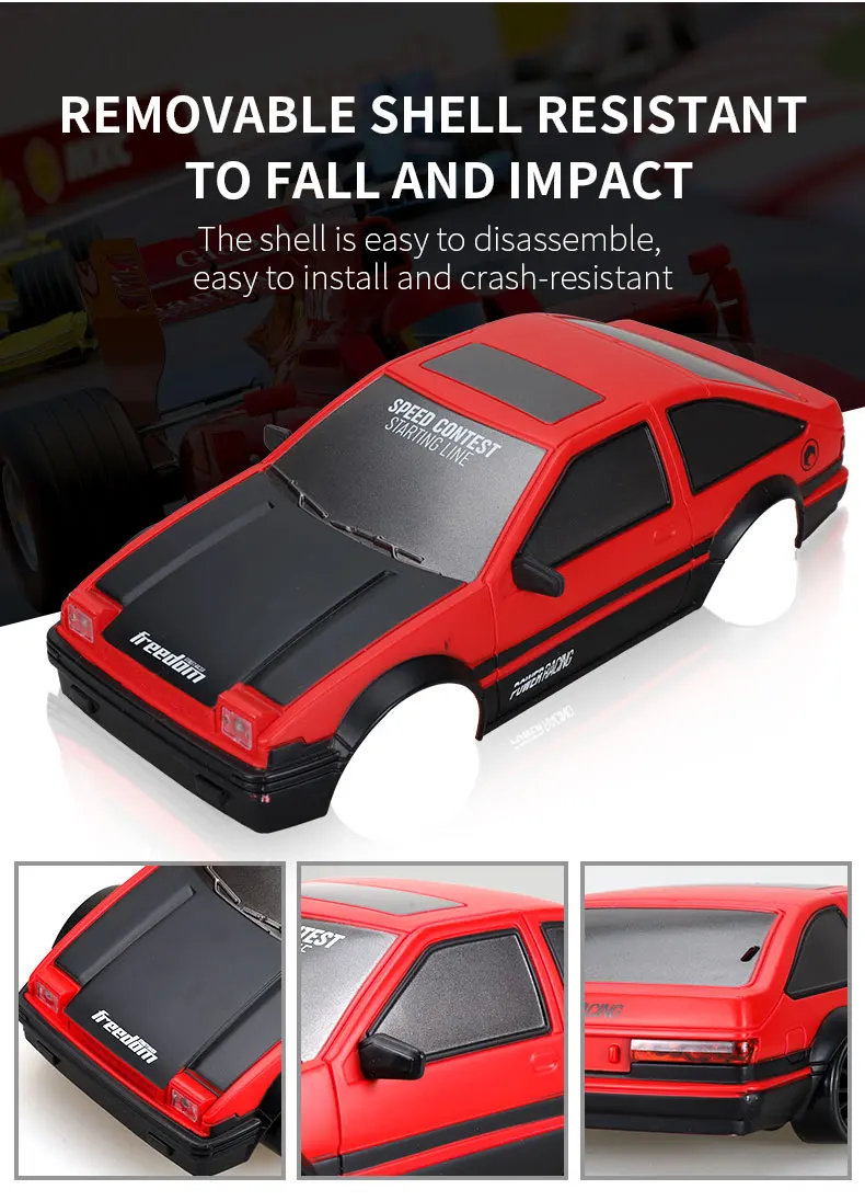 4WD RC Car With LED Remote Control Cars High Speed Fast Drift Racing 2.4G Radio RTR Vehicle GTRPRO Model Toy Kids Children Gift