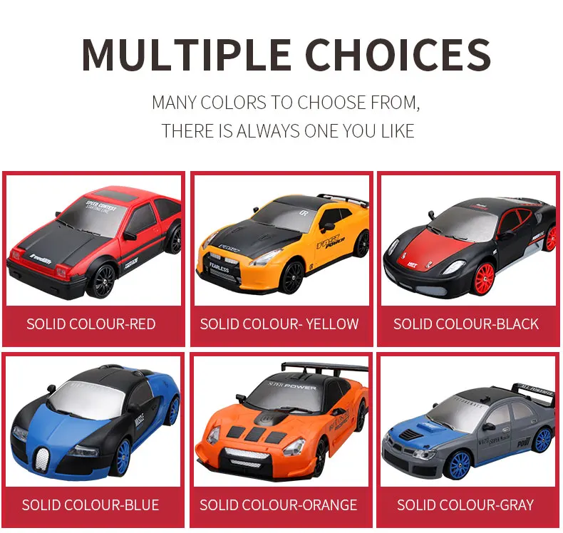 4WD RC Car With LED Remote Control Cars High Speed Fast Drift Racing 2.4G Radio RTR Vehicle GTRPRO Model Toy Kids Children Gift