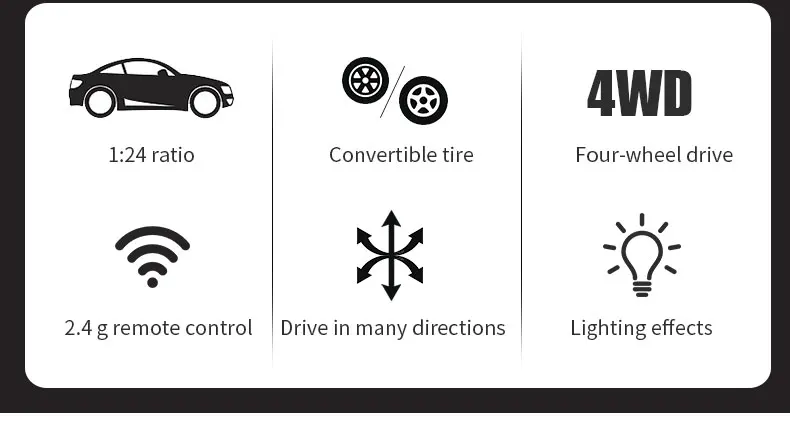 4WD RC Car With LED Remote Control Cars High Speed Fast Drift Racing 2.4G Radio RTR Vehicle GTRPRO Model Toy Kids Children Gift