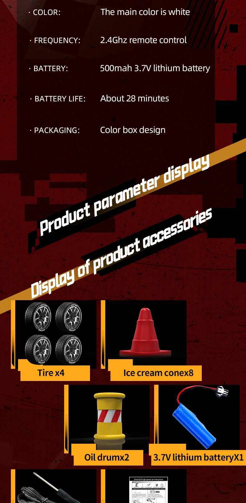 JCMO SG204 PRO Raceway Drifting RC Car 4WD 1:24 Scale High Speed 20KM/H 2.4G RC Racing Toy Car with LED Light For Children Gift