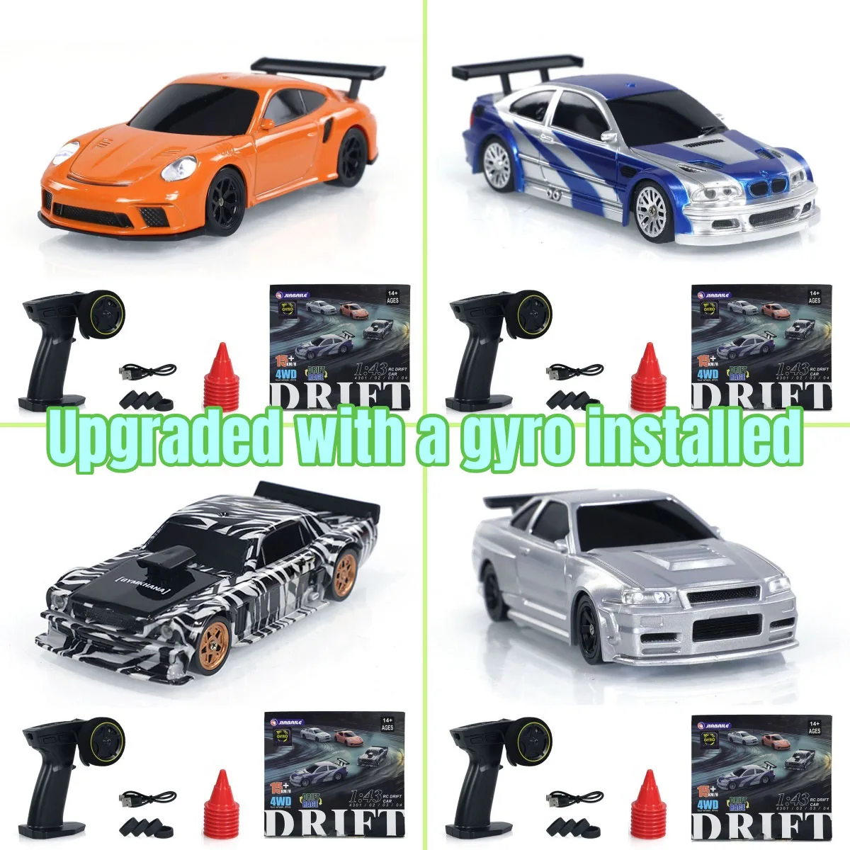New RC Drift Car Upgraded Gyro 1/43 Racing RTR 4WD Four-wheel Drive High Speed Radio Control Model 2.4g Drift Race Car Mini Gift
