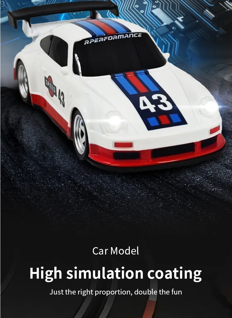 New RC Drift Car Upgraded Gyro 1/43 Racing RTR 4WD Four-wheel Drive High Speed Radio Control Model 2.4g Drift Race Car Mini Gift