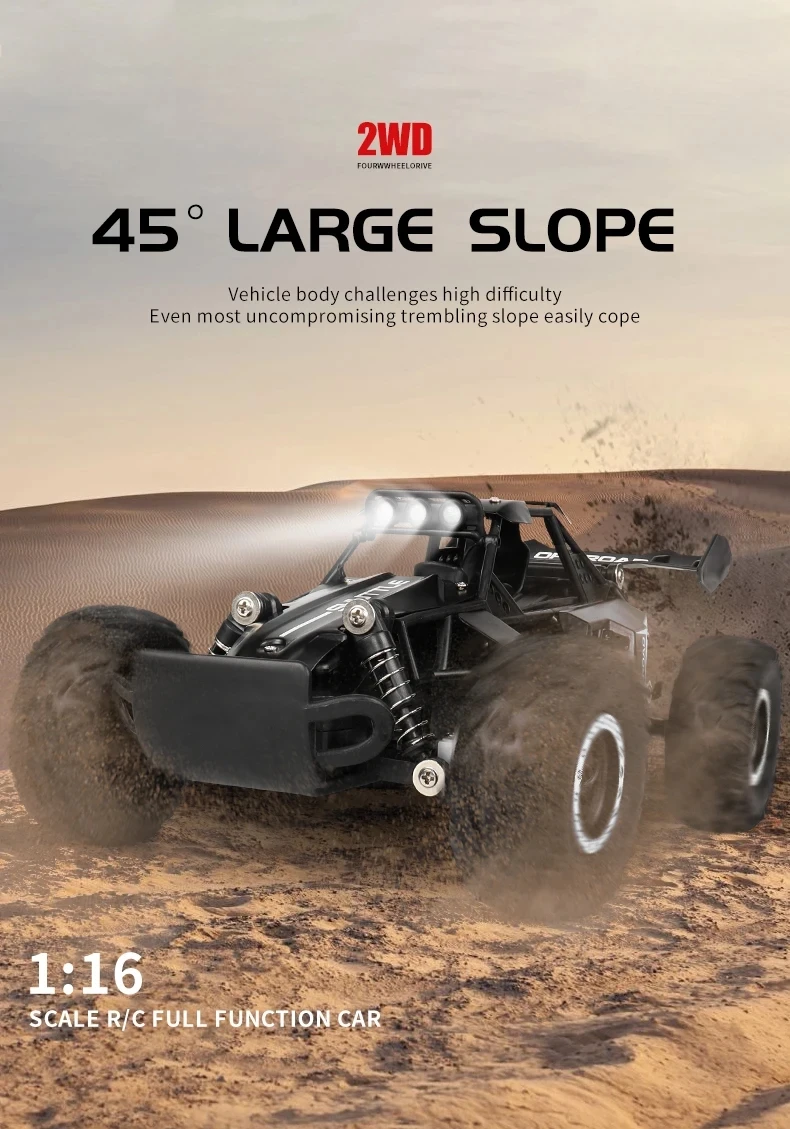 Remote Control Car RC Drift Racing 1:16 Vehicle Off Road Alloy 2.4G Radio High-Speed Trucks With LED Light Climbing Gift Kid Toy Remote Control Car RC Drift Racing 1:16 Vehicle Off Road Alloy 2.4G Radio High-Speed Trucks With LED Light Climbing Gift Kid Toy