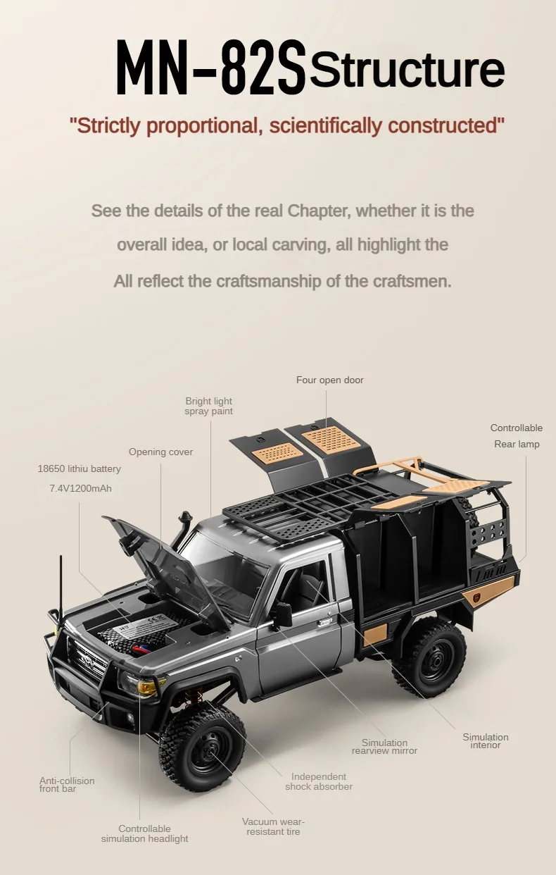 ZWN MN82 MN82S LC79 1/12 Full Scale RC Pickup Short Truck 4WD Remote Control Climbing Off-road Car Toys for Kids Christmas Gifts ZWN MN82 MN82S LC79 1/12 Full Scale RC Pickup Short Truck 4WD Remote Control Climbing Off-road Car Toys for Kids Christmas Gifts