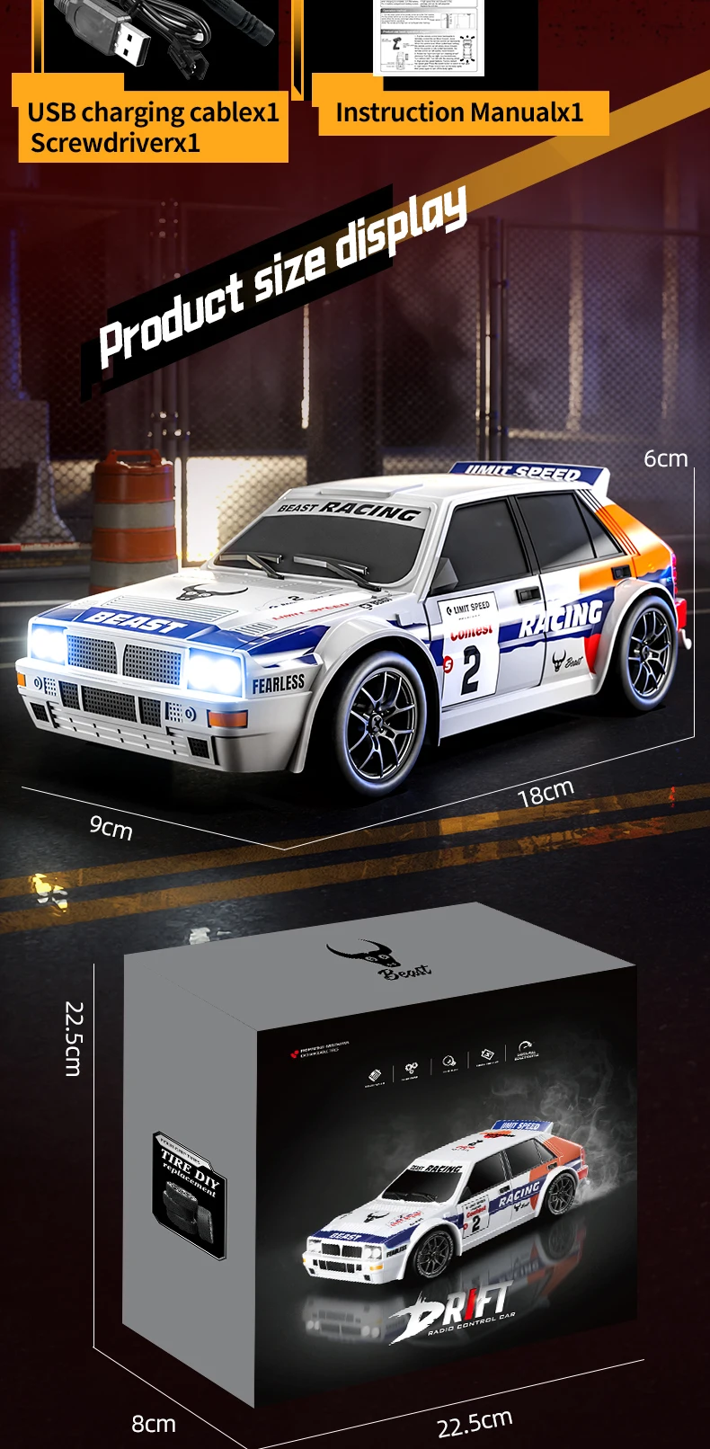 2025 New 4WD RC Car 1:24 Scale Four-wheel Drive Drift With Two Speed Settings 20 km/h LED Light Children Toys Rechargeable SG204