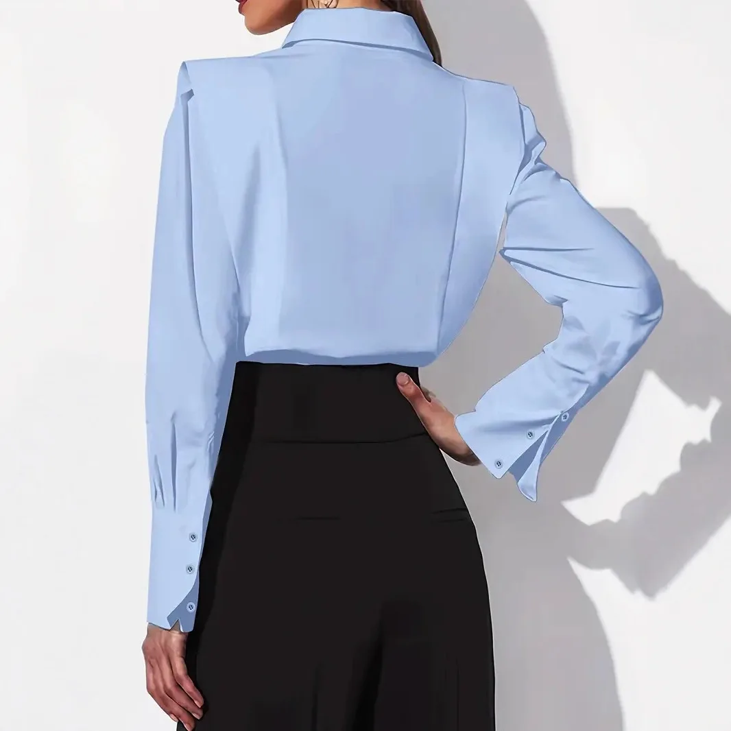 Autumn New White Shirt Women's Fashion Elegant Casual Long Sleeve Shirt Tops Holiday Party Womens Tops And Blouses Women Clothes