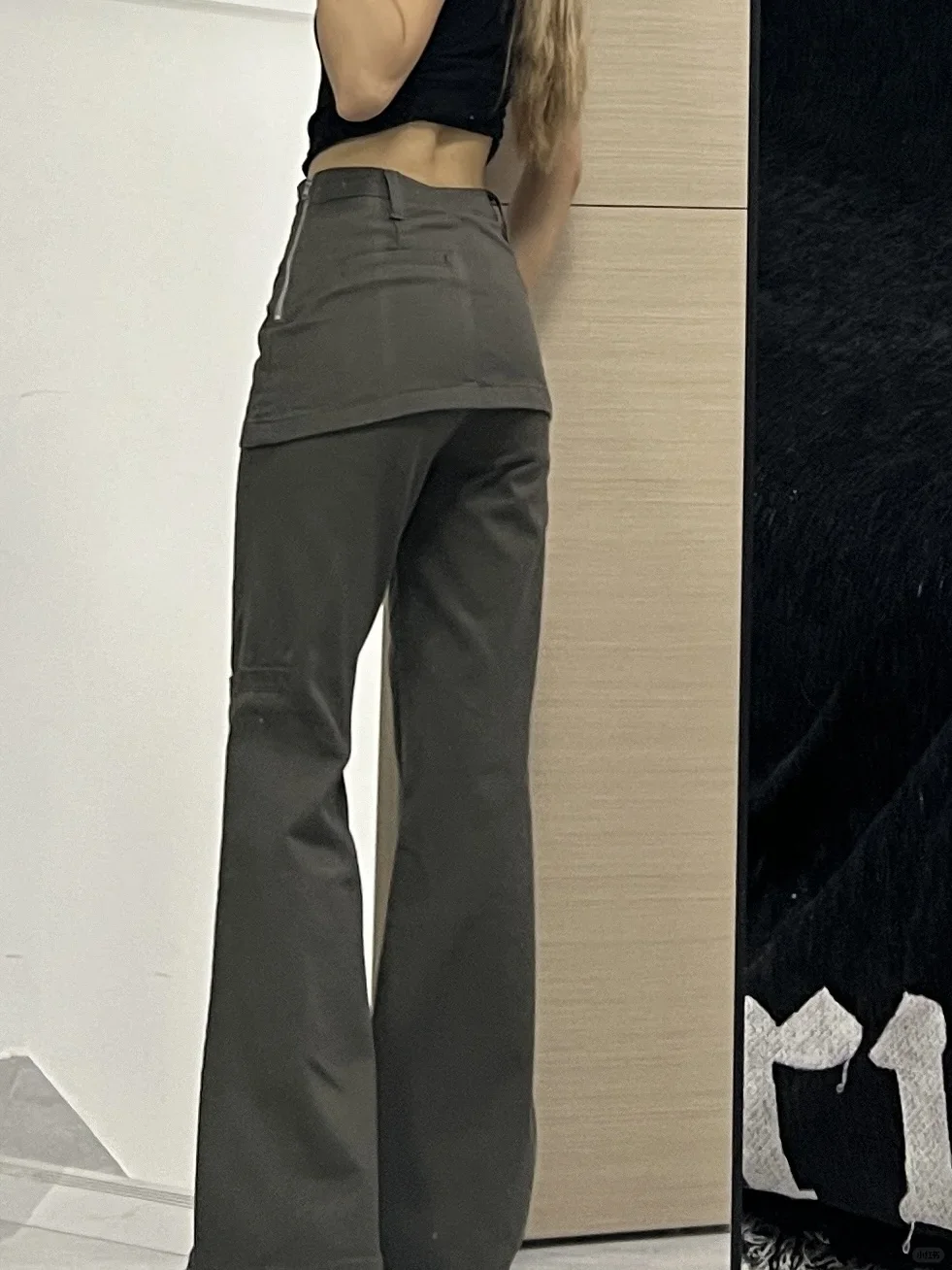 Botvotee Fake Two-Piece Plus size Wide Leg Jeans for Women 2025 New Y2k Fashion Streetwear High Waisted Flare Denim Pants