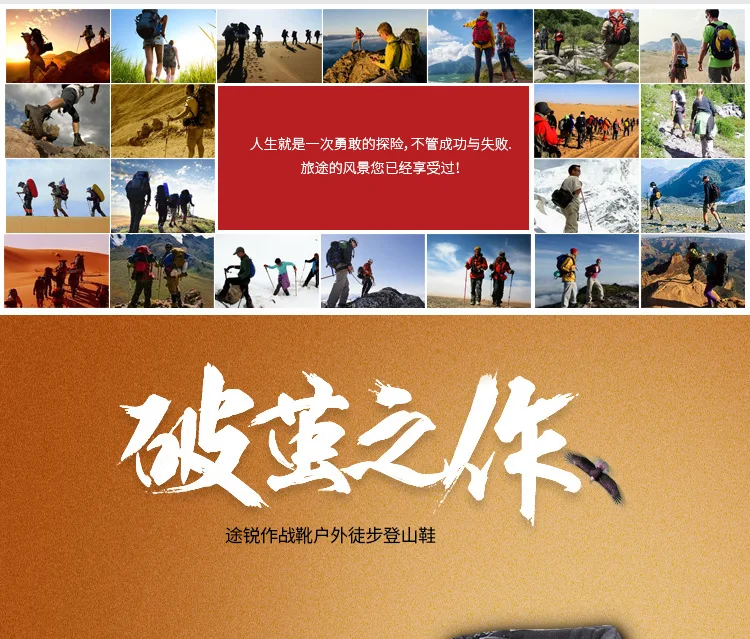 Men's Outdoor High-top Leather Boots Tactical Military Boots Black Thick-soled Shoes Lightweight and Wear-resistant Hiking Shoes