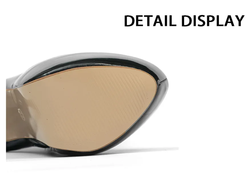 Big Size 35-47 Patent Leather Women Boots Round Toe Side Zipper Super High Heels 16CM Pumps 2025 Sexy Platform Party Shoes Woman Big Size 35-47 Patent Leather Women Boots Round Toe Side Zipper Super High Heels 16CM Pumps 2025 Sexy Platform Party Shoes Woman