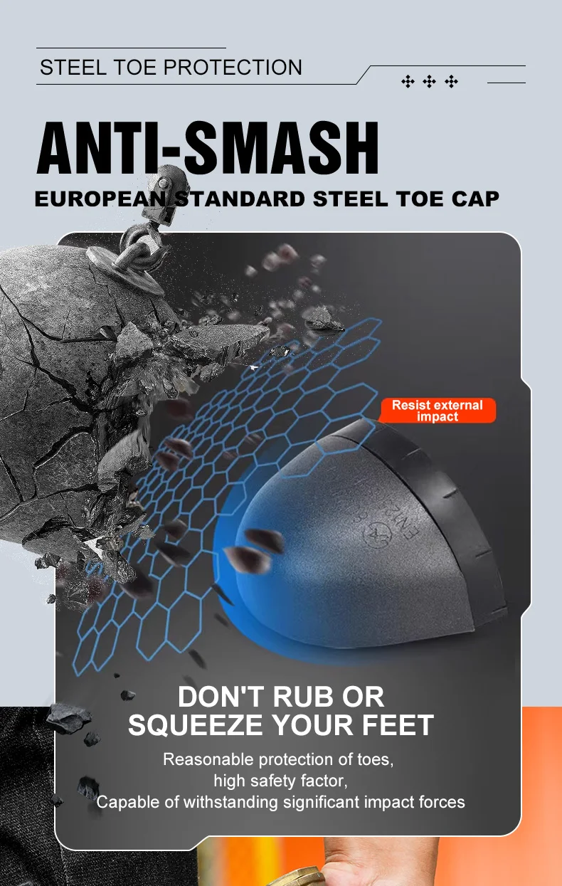 Waterproof Safety Boots Men Indestructible Steel Toe Work Boots Anti-smash Stab-resistant Safety Shoes Biker Botas Para Hombre