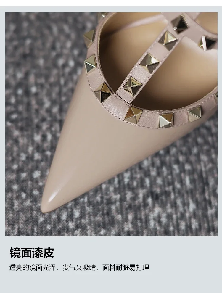 Shoes For Women 2025 Summer Luxury Punk Metal Rivet High Heels Gladiator Pointed Toe Stiletto Sandals Elegant Sexy Party Shoes Shoes For Women 2025 Summer Luxury Punk Metal Rivet High Heels Gladiator Pointed Toe Stiletto Sandals Elegant Sexy Party Shoes