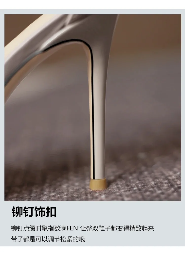 Shoes For Women 2025 Summer Luxury Punk Metal Rivet High Heels Gladiator Pointed Toe Stiletto Sandals Elegant Sexy Party Shoes Shoes For Women 2025 Summer Luxury Punk Metal Rivet High Heels Gladiator Pointed Toe Stiletto Sandals Elegant Sexy Party Shoes