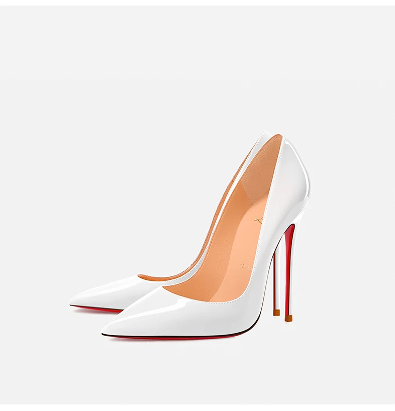 Women heels Naked color Women's elegant high heel Luxury Black shoes woman 2025 Red Shiny Bottoms Pointed Toe party Ladies Women