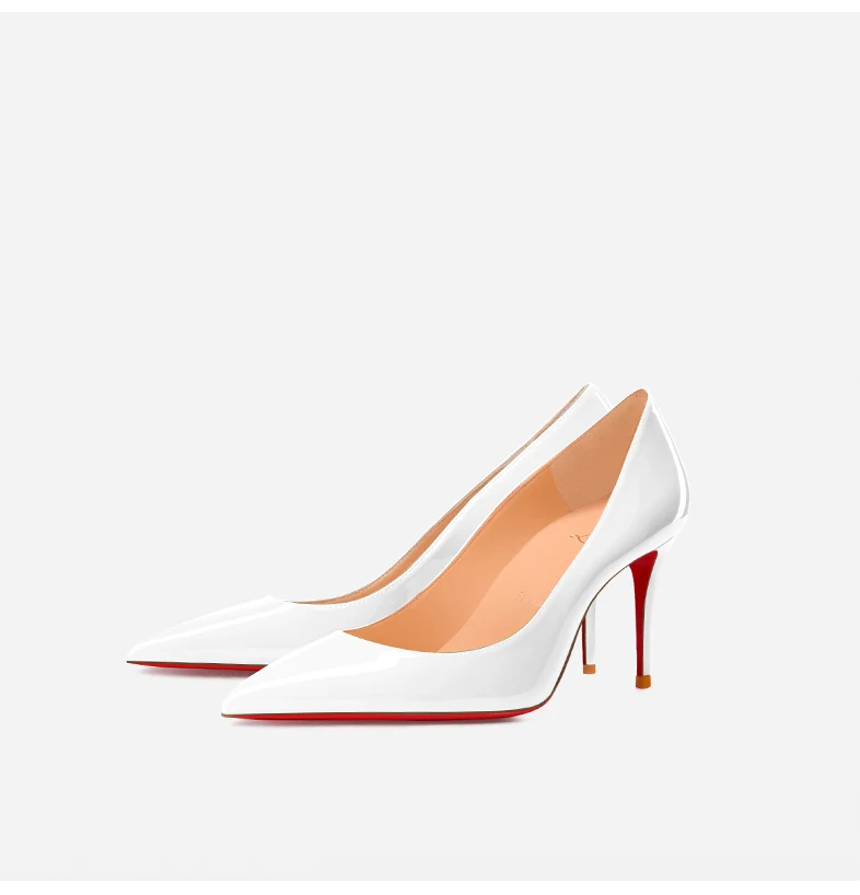 Women heels Naked color Women's elegant high heel Luxury Black shoes woman 2025 Red Shiny Bottoms Pointed Toe party Ladies Women