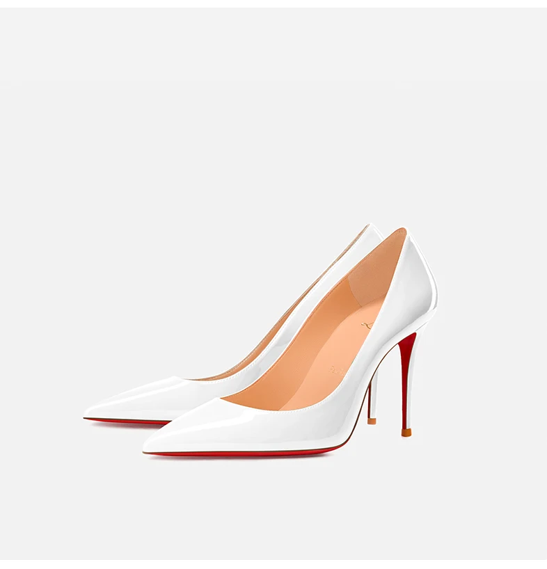 Women heels Naked color Women's elegant high heel Luxury Black shoes woman 2025 Red Shiny Bottoms Pointed Toe party Ladies Women