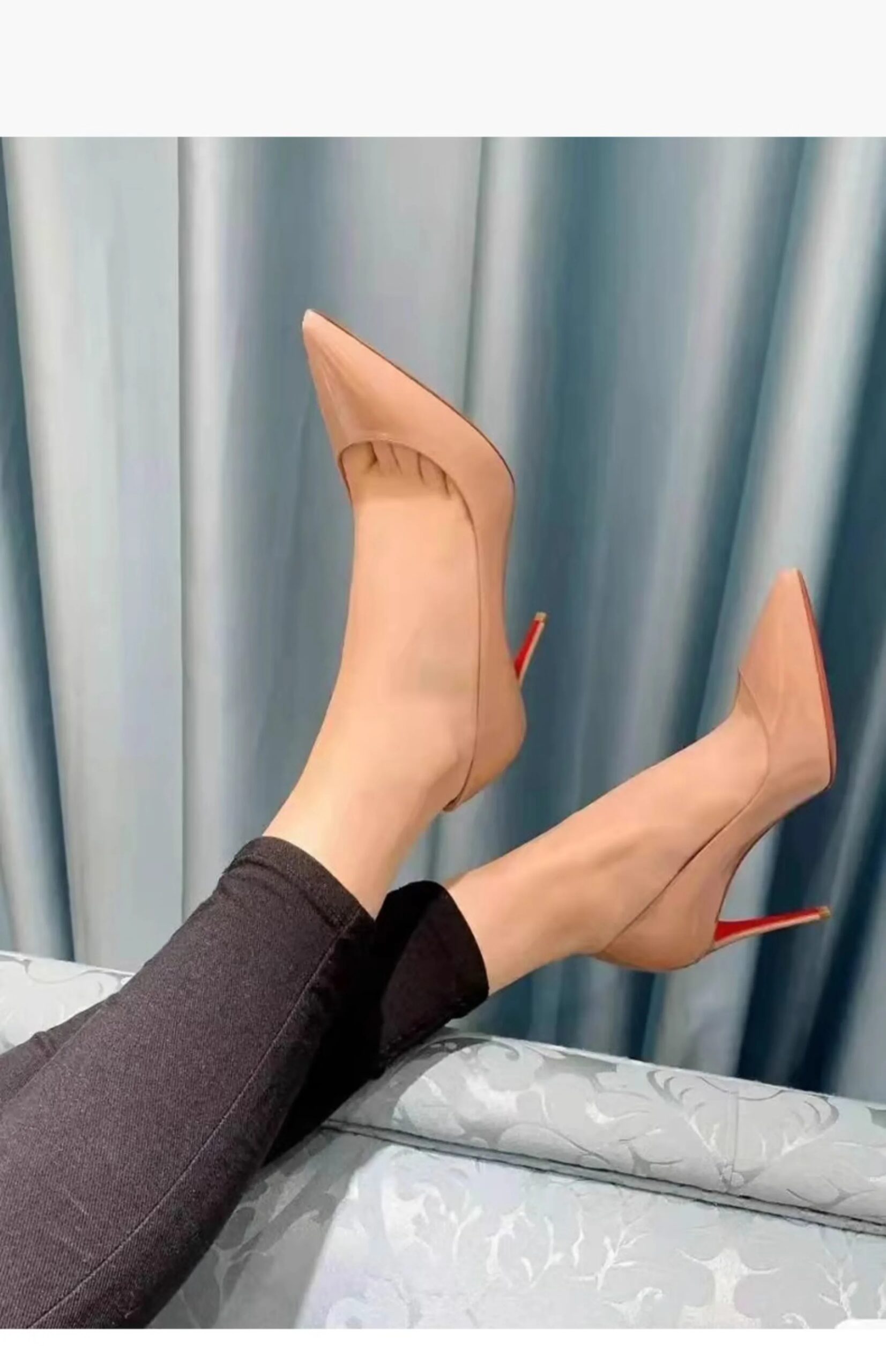 Women heels Naked color Women's elegant high heel Luxury Black shoes woman 2025 Red Shiny Bottoms Pointed Toe party Ladies Women