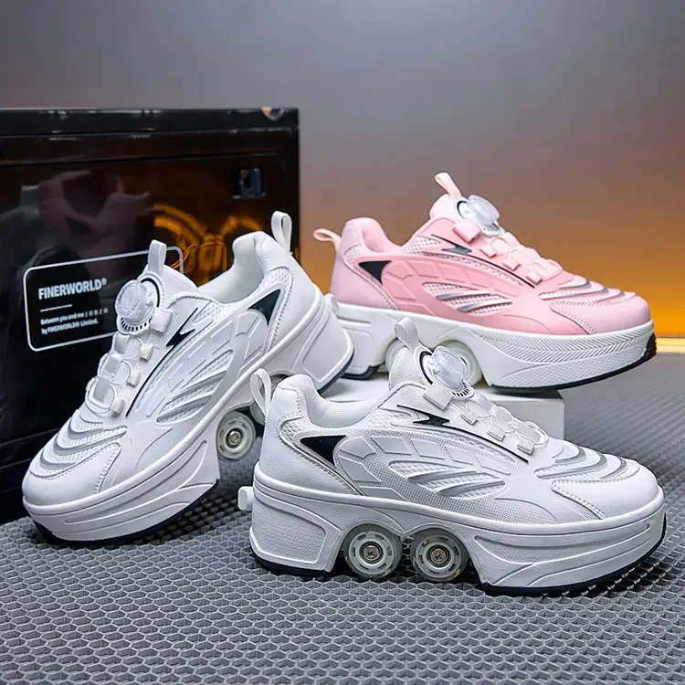 Four-wheel roller skates, extendable children's roller skates, waterproof walking shoes, outdoor roller skates kids gifts