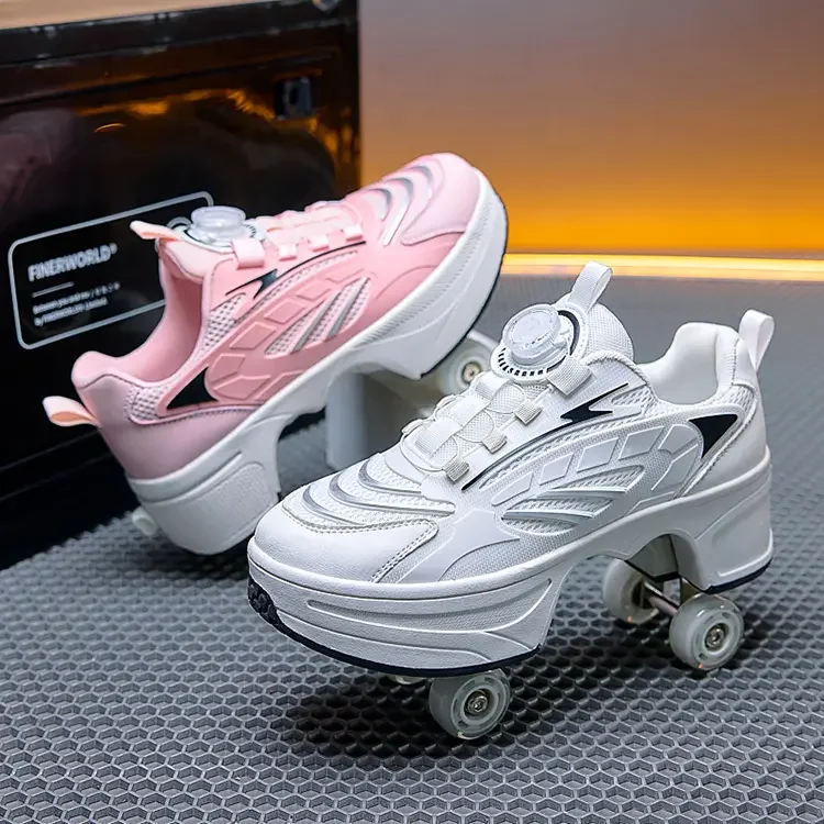 Four-wheel roller skates, extendable children's roller skates, waterproof walking shoes, outdoor roller skates kids gifts