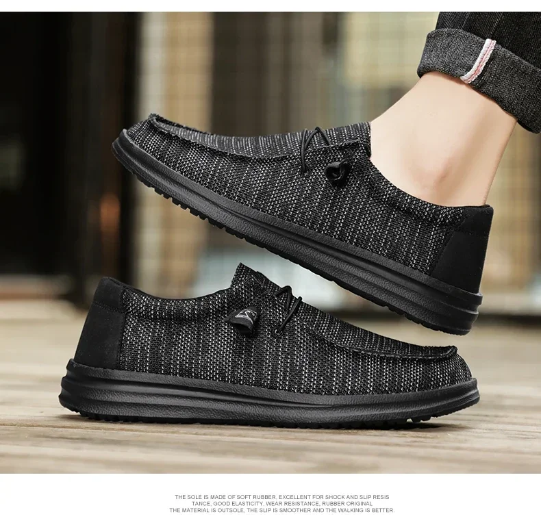 Dude Canvas Shoes Men Casual Slip on Shoes Alpargatas Hombre Moccasins Mocassin Homme Lightweight Breathable Plus Big Size 50