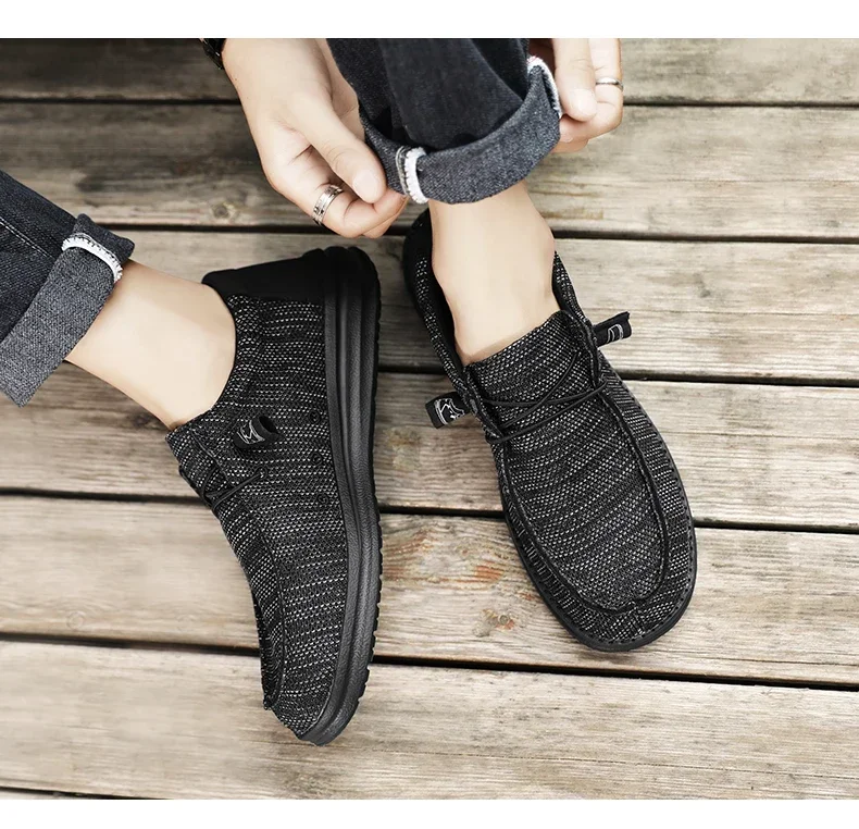 Dude Canvas Shoes Men Casual Slip on Shoes Alpargatas Hombre Moccasins Mocassin Homme Lightweight Breathable Plus Big Size 50