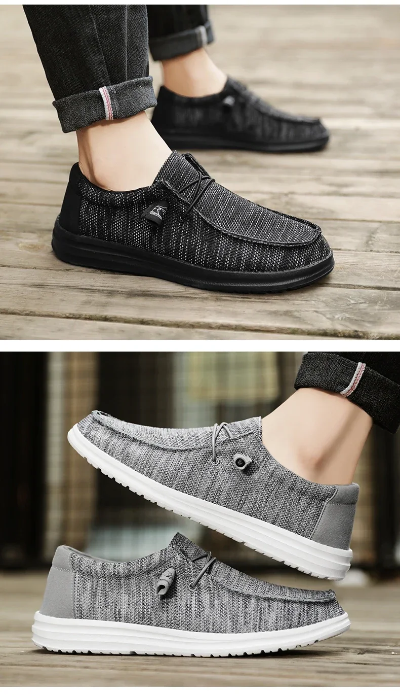 Dude Canvas Shoes Men Casual Slip on Shoes Alpargatas Hombre Moccasins Mocassin Homme Lightweight Breathable Plus Big Size 50