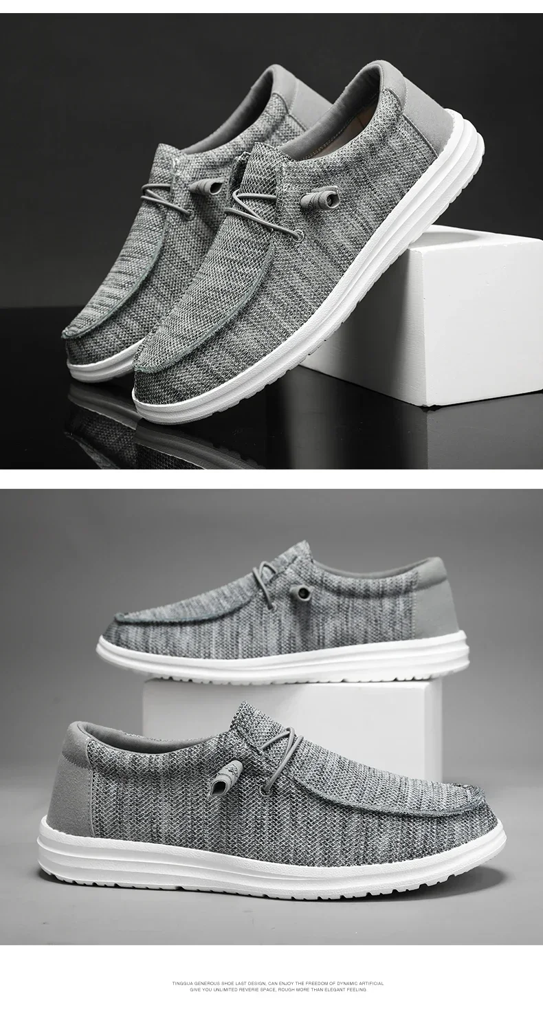 Dude Canvas Shoes Men Casual Slip on Shoes Alpargatas Hombre Moccasins Mocassin Homme Lightweight Breathable Plus Big Size 50