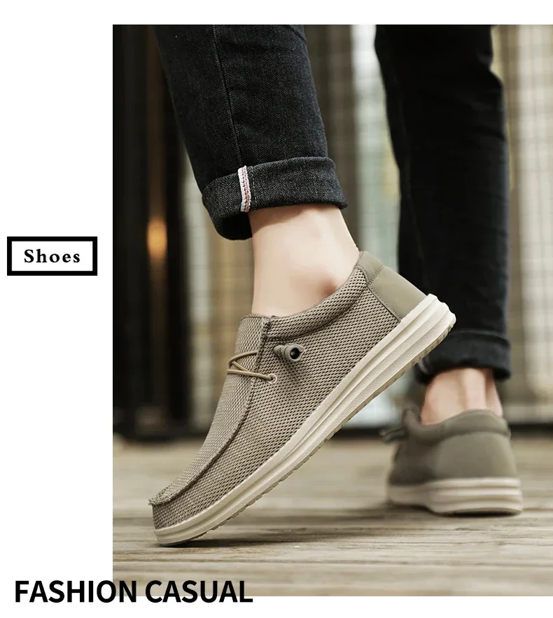 Dude Canvas Shoes Men Casual Slip on Shoes Alpargatas Hombre Moccasins Mocassin Homme Lightweight Breathable Plus Big Size 50