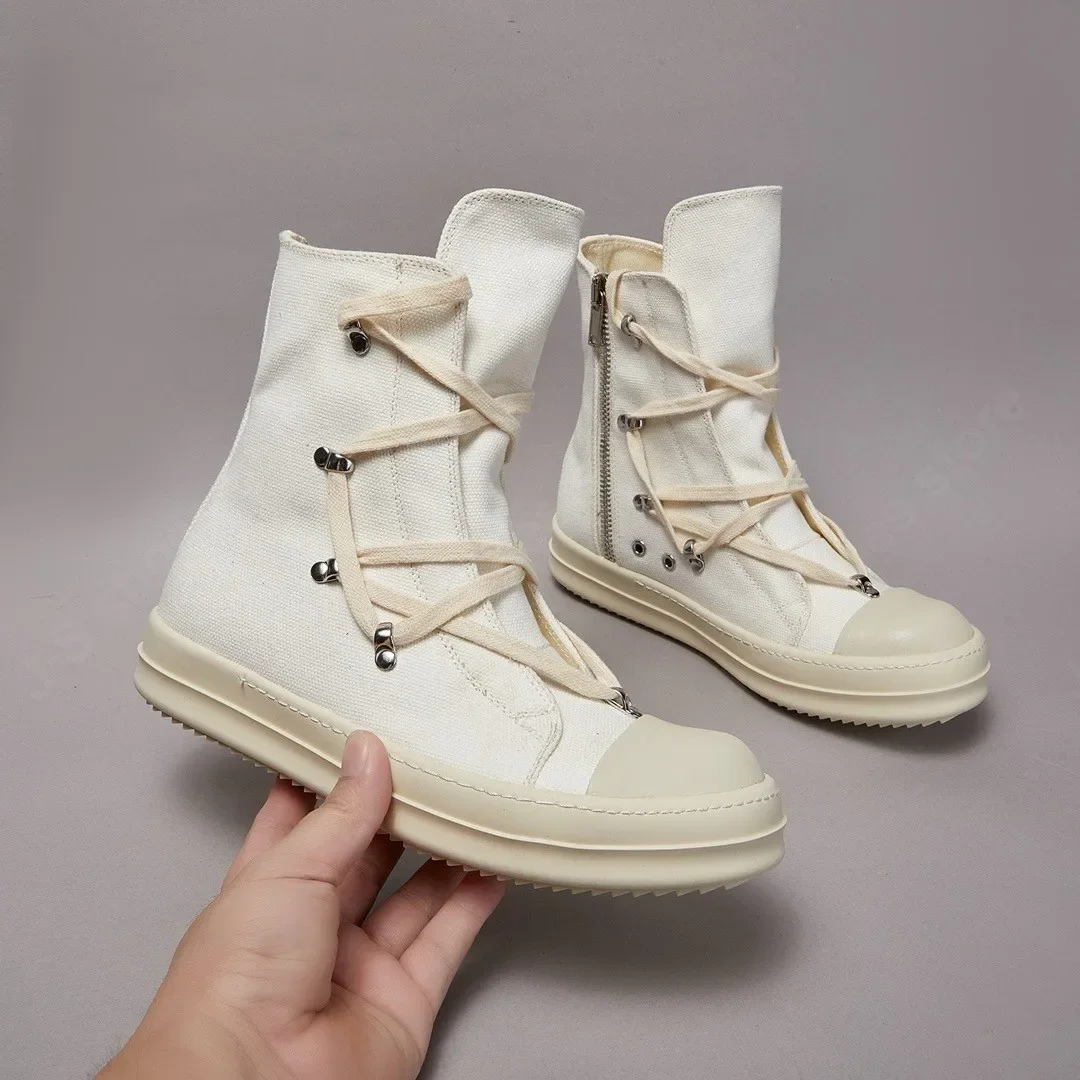 Ro Classic Designer Ro Black Canvas Boot High Top Shoe Men Casual Shoes Luxury ZIP Women Sneaker Thick-Sole Ankle Boots Ro Classic Designer Ro Black Canvas Boot High Top Shoe Men Casual Shoes Luxury ZIP Women Sneaker Thick-Sole Ankle Boots