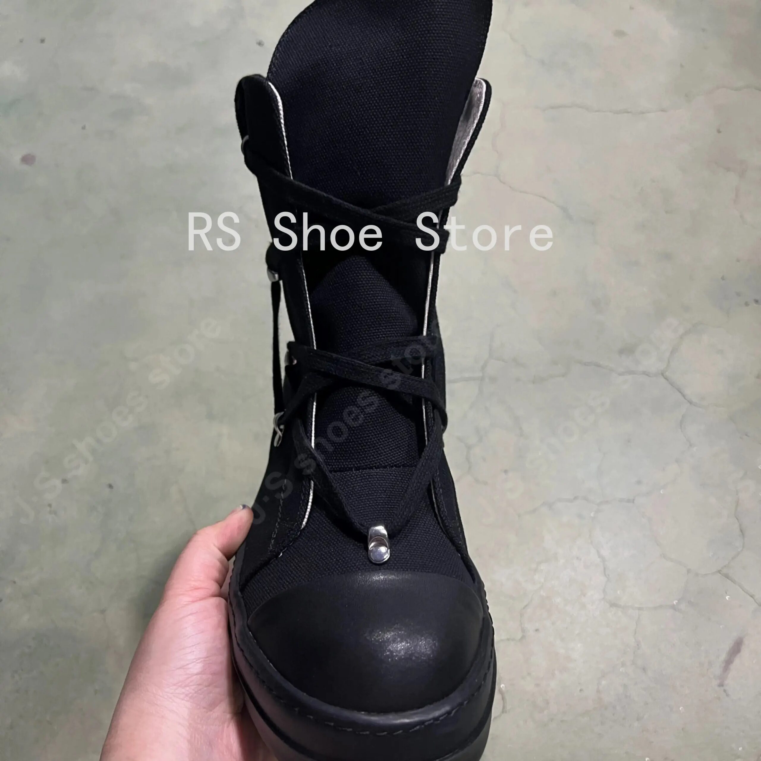 Ro Classic Designer Ro Black Canvas Boot High Top Shoe Men Casual Shoes Luxury ZIP Women Sneaker Thick-Sole Ankle Boots Ro Classic Designer Ro Black Canvas Boot High Top Shoe Men Casual Shoes Luxury ZIP Women Sneaker Thick-Sole Ankle Boots