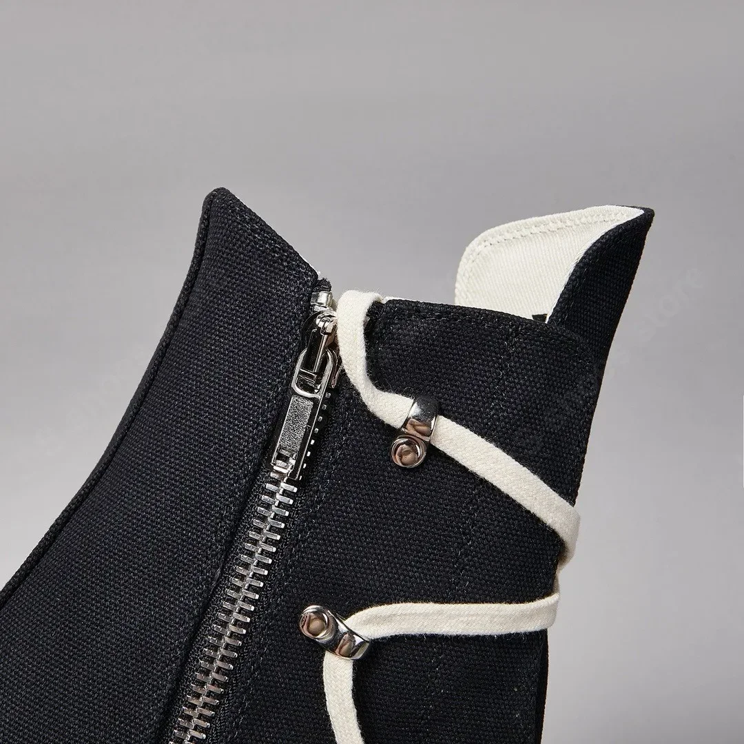 Ro Classic Designer Ro Black Canvas Boot High Top Shoe Men Casual Shoes Luxury ZIP Women Sneaker Thick-Sole Ankle Boots Ro Classic Designer Ro Black Canvas Boot High Top Shoe Men Casual Shoes Luxury ZIP Women Sneaker Thick-Sole Ankle Boots