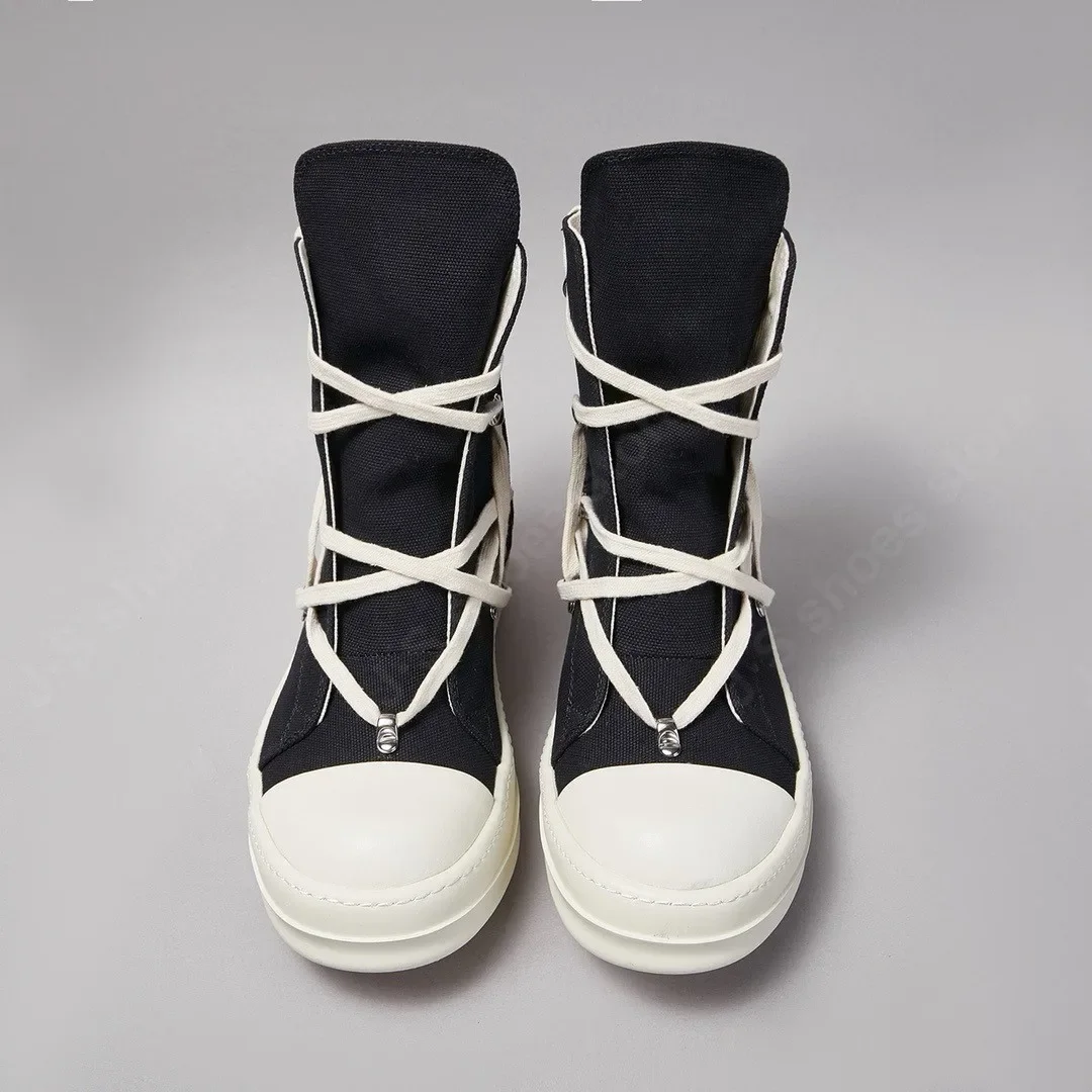 Ro Classic Designer Ro Black Canvas Boot High Top Shoe Men Casual Shoes Luxury ZIP Women Sneaker Thick-Sole Ankle Boots Ro Classic Designer Ro Black Canvas Boot High Top Shoe Men Casual Shoes Luxury ZIP Women Sneaker Thick-Sole Ankle Boots