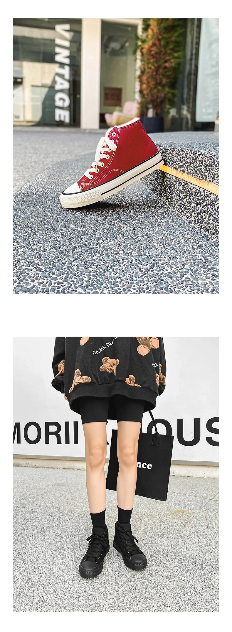 Winter Warm Fleece High Top Canvas Shoes Women's Hot Sale Of The Season Candy Color Retro Simple Cotton Shoes Casual Shoes Rubbe