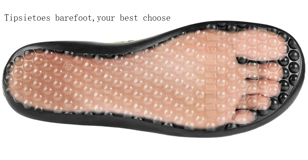 Tipsietoes New Sprinng Summer Barefoot Genuine Leather Flat Sandals Women With Soft Sole Zero Drop Wider Toes Box LIght Weight