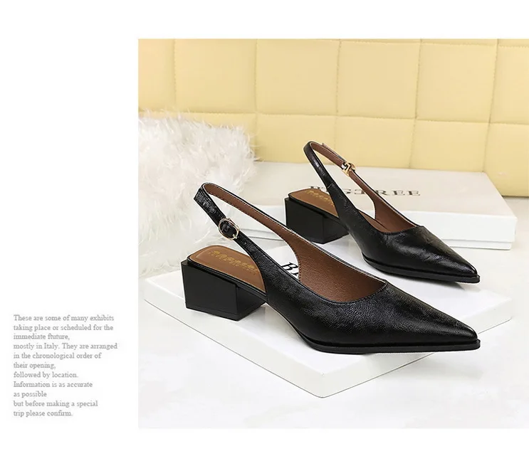 New Product Medium Heel Women Single Shoes Pointed Toe Shallow Mouth Ladies Pumps Coarse Heels Comfortable Work High Heels Shoes