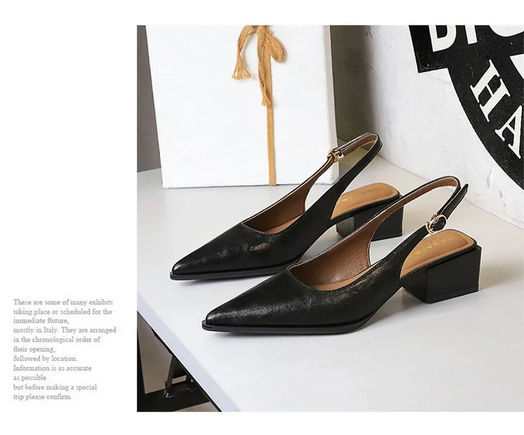 New Product Medium Heel Women Single Shoes Pointed Toe Shallow Mouth Ladies Pumps Coarse Heels Comfortable Work High Heels Shoes