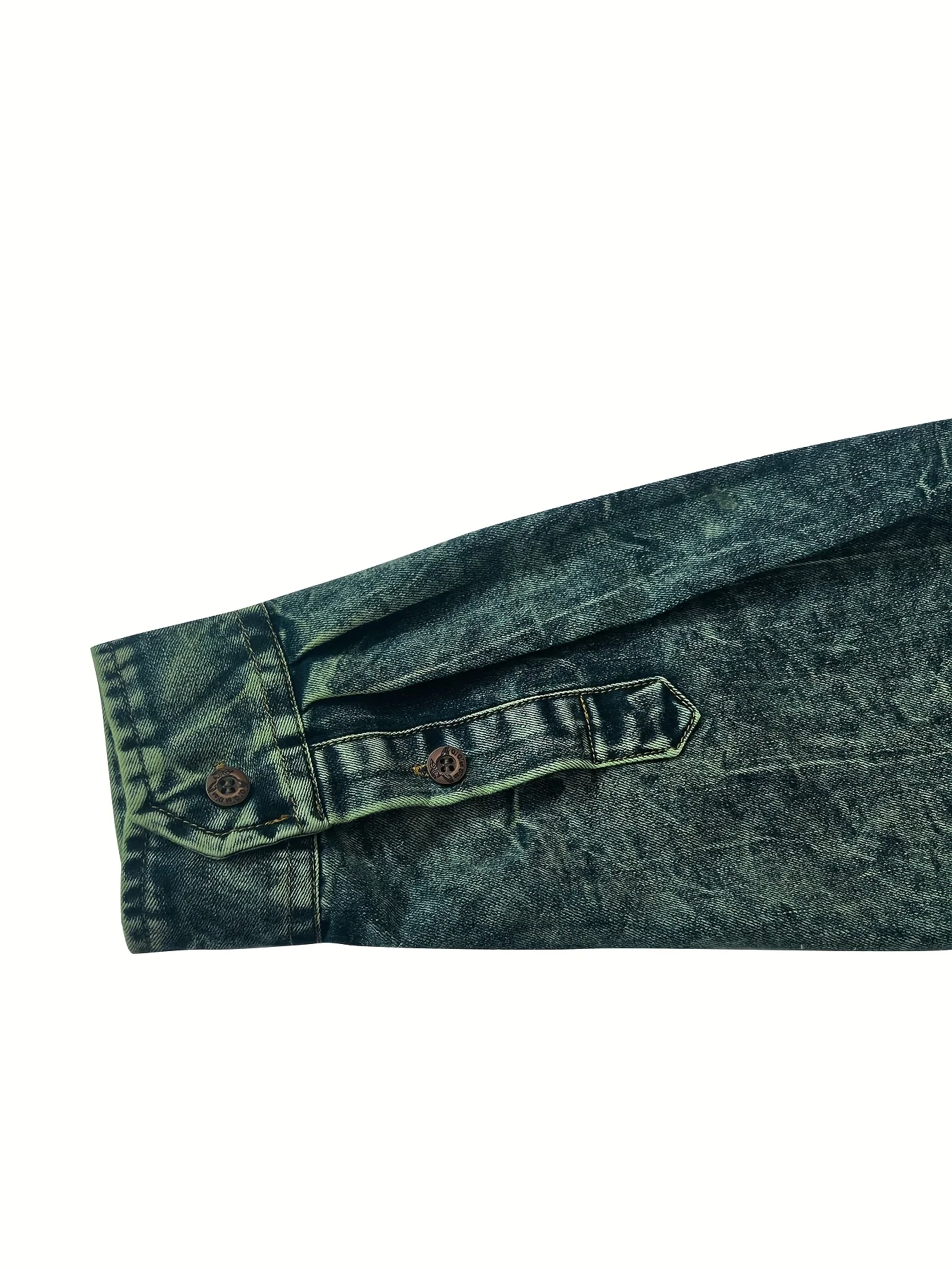 New Long-Sleeved Denim Shirt, New Trendy Men's Casual Shirt, Versatile High-Grade Double-Pocket Tie-Dye Top, Color-Block Denim M New Long-Sleeved Denim Shirt, New Trendy Men's Casual Shirt, Versatile High-Grade Double-Pocket Tie-Dye Top, Color-Block Denim M