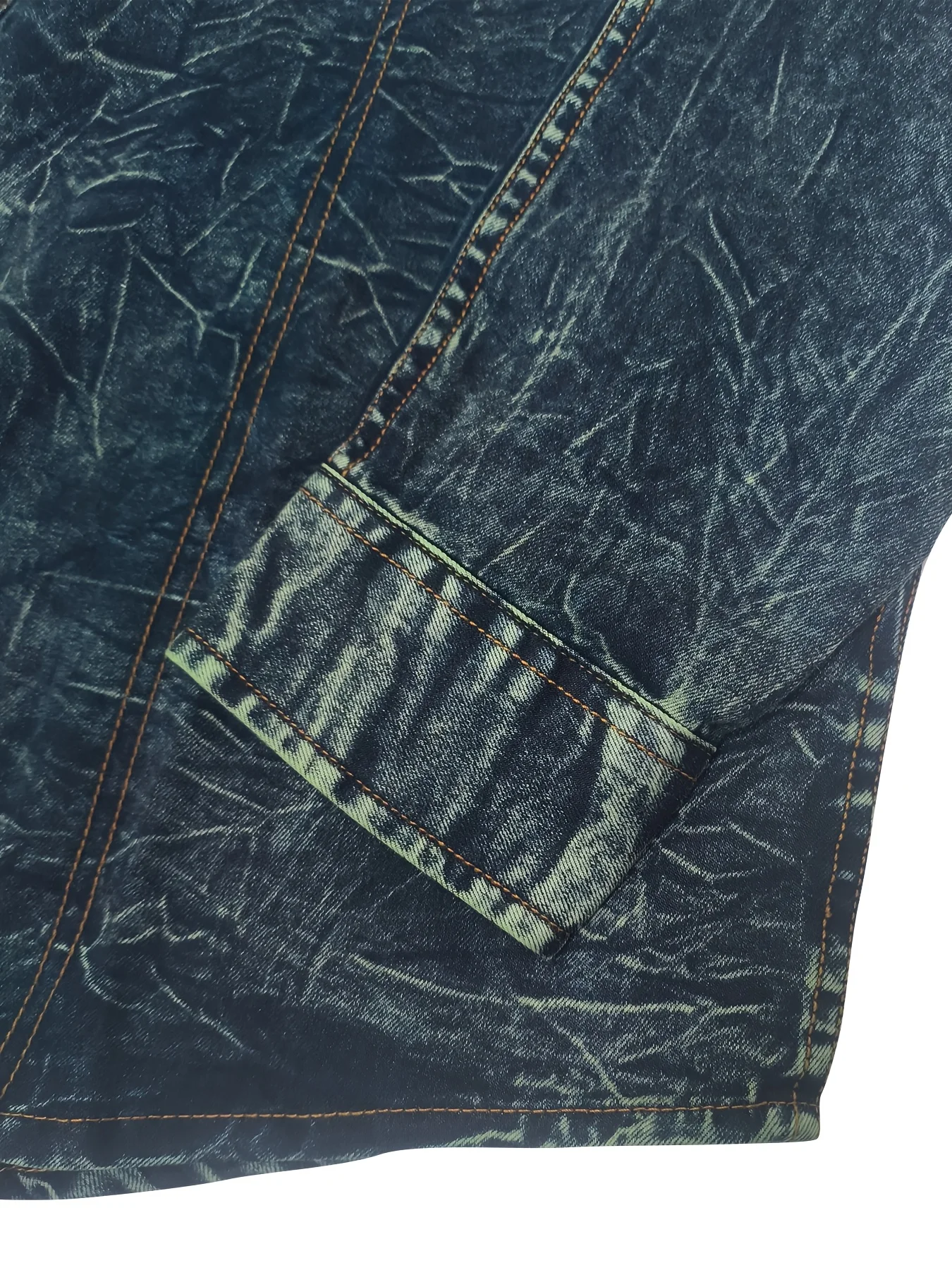 New Long-Sleeved Denim Shirt, New Trendy Men's Casual Shirt, Versatile High-Grade Double-Pocket Tie-Dye Top, Color-Block Denim M New Long-Sleeved Denim Shirt, New Trendy Men's Casual Shirt, Versatile High-Grade Double-Pocket Tie-Dye Top, Color-Block Denim M