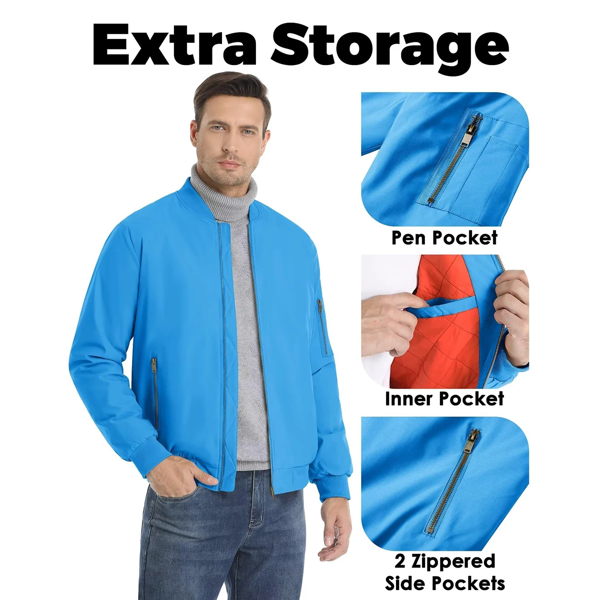 MAGCOMSEN Bomber Jacket Men Warm Zip Up Winter Padded Coat Casual Baseball Jackets Pilot Windbreaker Varsity Jackets