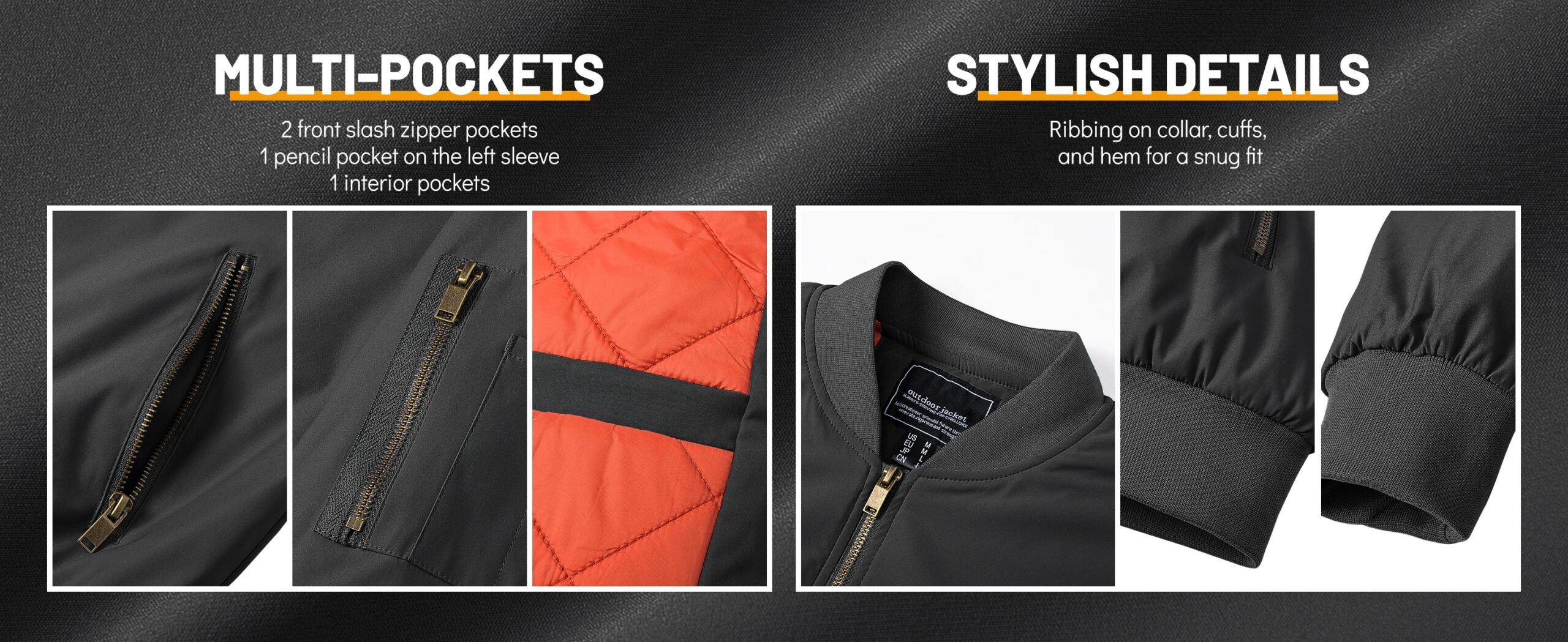 MAGCOMSEN Bomber Jacket Men Warm Zip Up Winter Padded Coat Casual Baseball Jackets Pilot Windbreaker Varsity Jackets