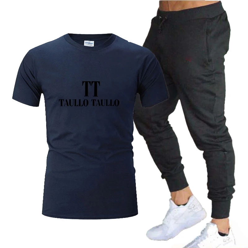 New men's summer set, summer men's fashionable sports short sleeved pants two-piece set, casual sportswear men's running and jog