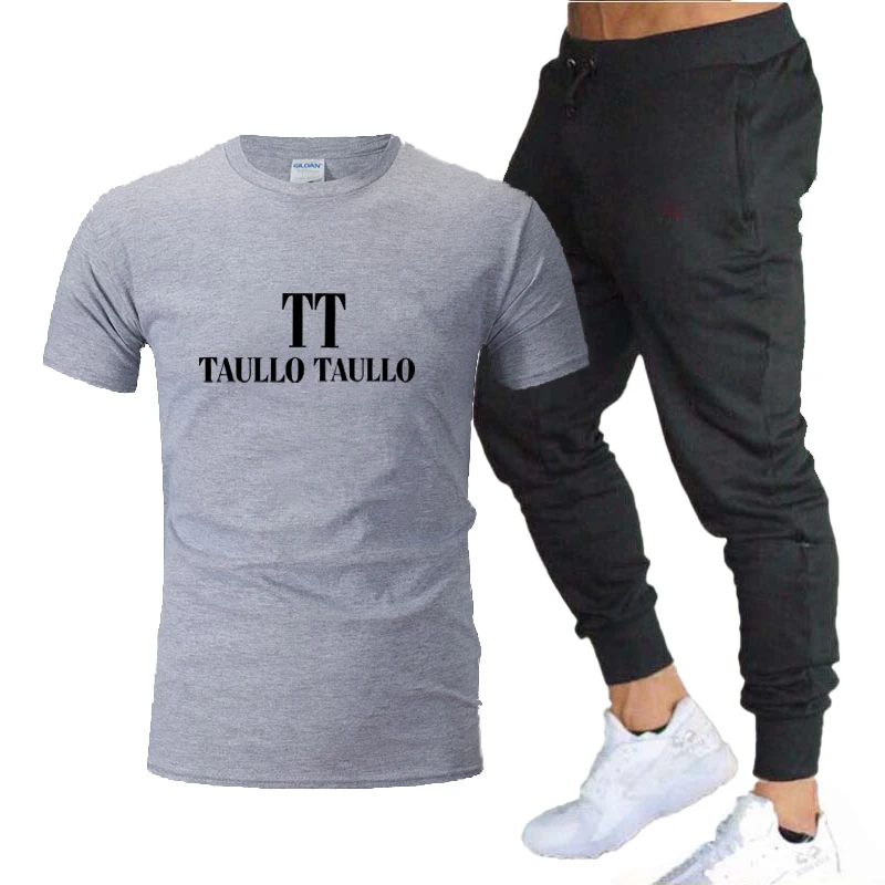 New men's summer set, summer men's fashionable sports short sleeved pants two-piece set, casual sportswear men's running and jog