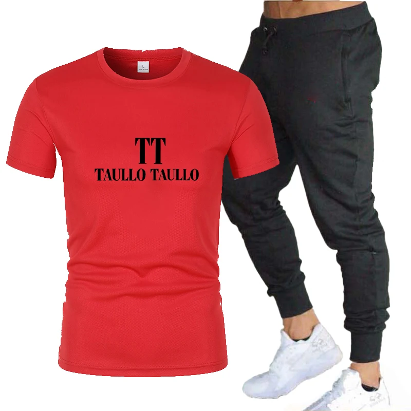 New men's summer set, summer men's fashionable sports short sleeved pants two-piece set, casual sportswear men's running and jog