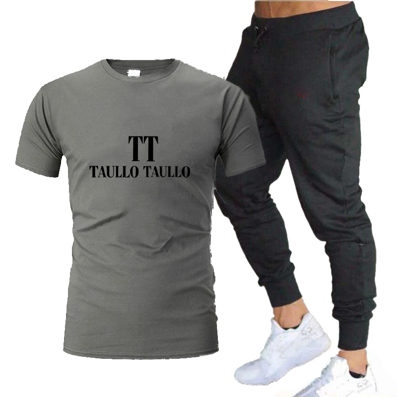 New men's summer set, summer men's fashionable sports short sleeved pants two-piece set, casual sportswear men's running and jog