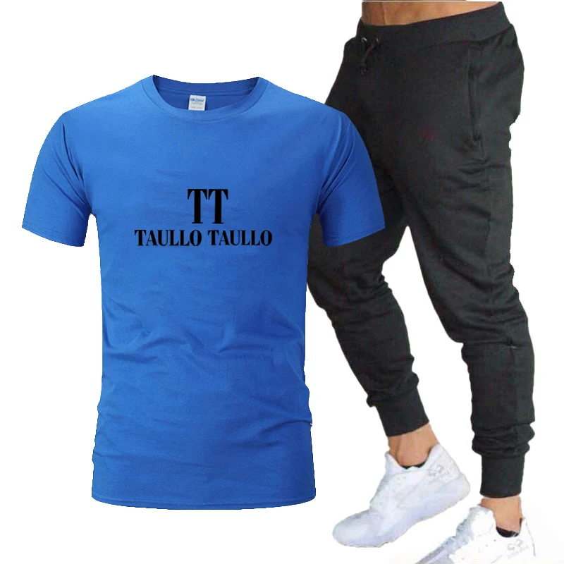 New men's summer set, summer men's fashionable sports short sleeved pants two-piece set, casual sportswear men's running and jog