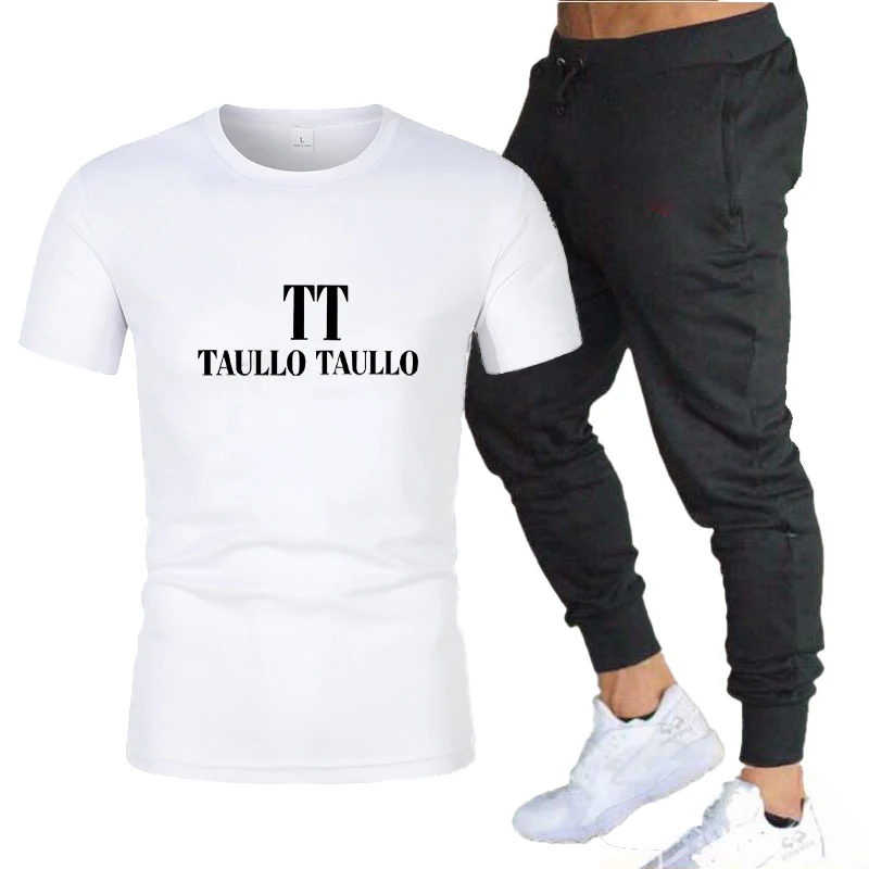 New men's summer set, summer men's fashionable sports short sleeved pants two-piece set, casual sportswear men's running and jog