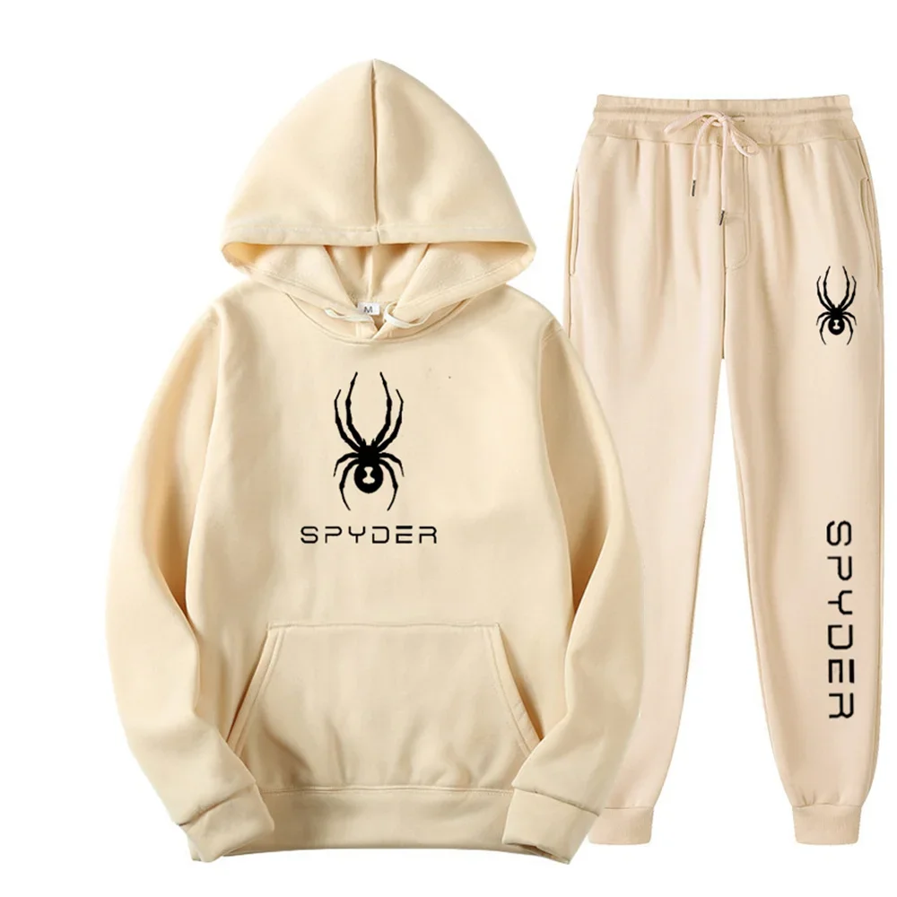 .A casual sports outfit consisting of a long-sleeved hooded t-shirt and elastic-waist pants. .A casual sports outfit consisting of a long-sleeved hooded t-shirt and elastic-waist pants.